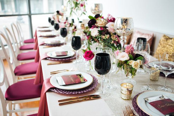  A Modern Soirée with Berry Tones, Gold & Jet Black