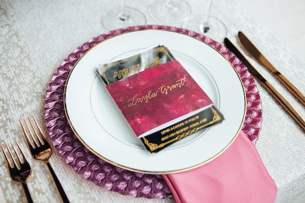  A Modern Soirée with Berry Tones, Gold & Jet Black