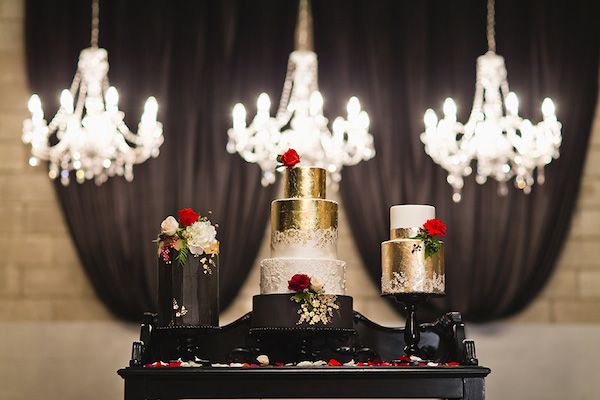  Industrial Luxe Inspiration in Ruby, Black & Gold 
