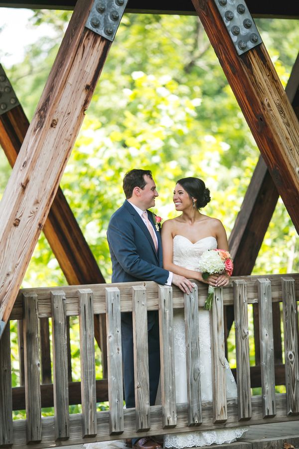  Coral and Gold Georgia Real Wedding