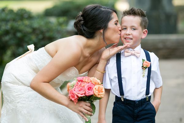  Coral and Gold Georgia Real Wedding