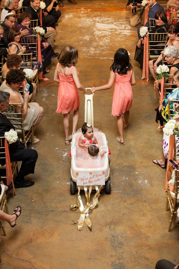  Coral and Gold Georgia Real Wedding