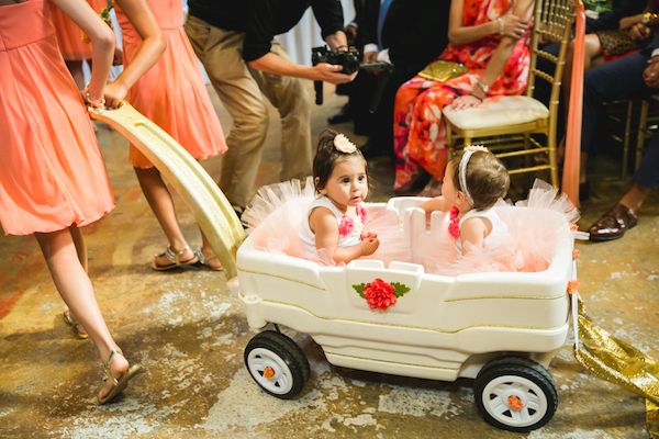  Coral and Gold Georgia Real Wedding