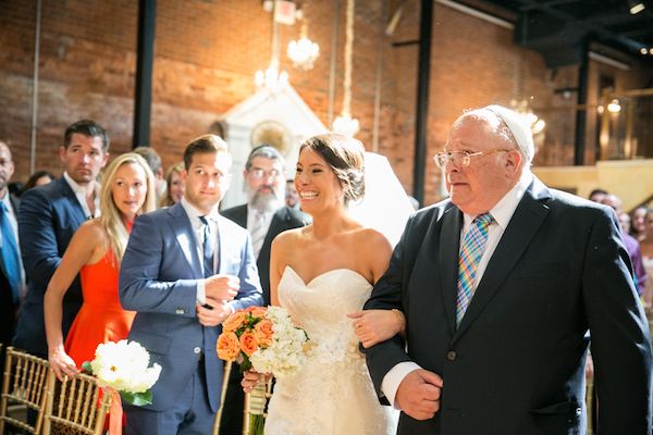  Coral and Gold Georgia Real Wedding