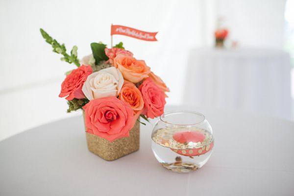  Coral and Gold Georgia Real Wedding