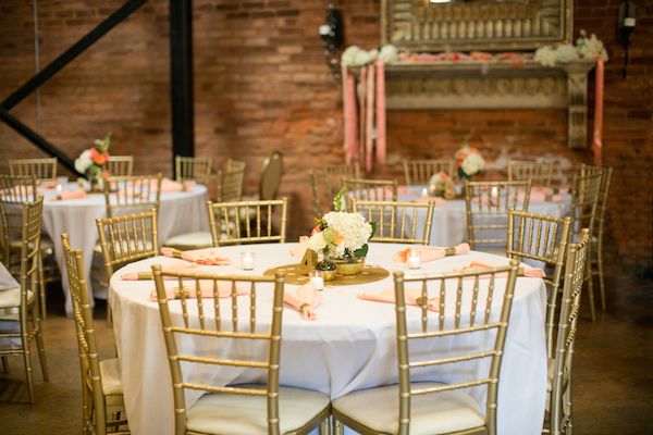  Coral and Gold Georgia Real Wedding