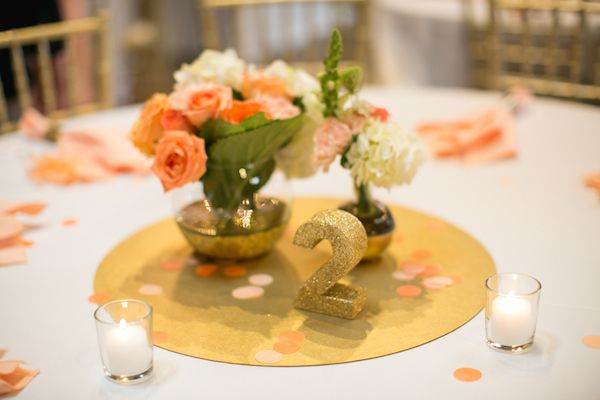  Coral and Gold Georgia Real Wedding