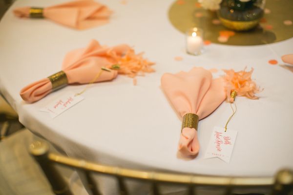  Coral and Gold Georgia Real Wedding