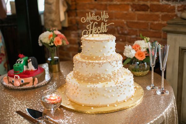  Coral and Gold Georgia Real Wedding