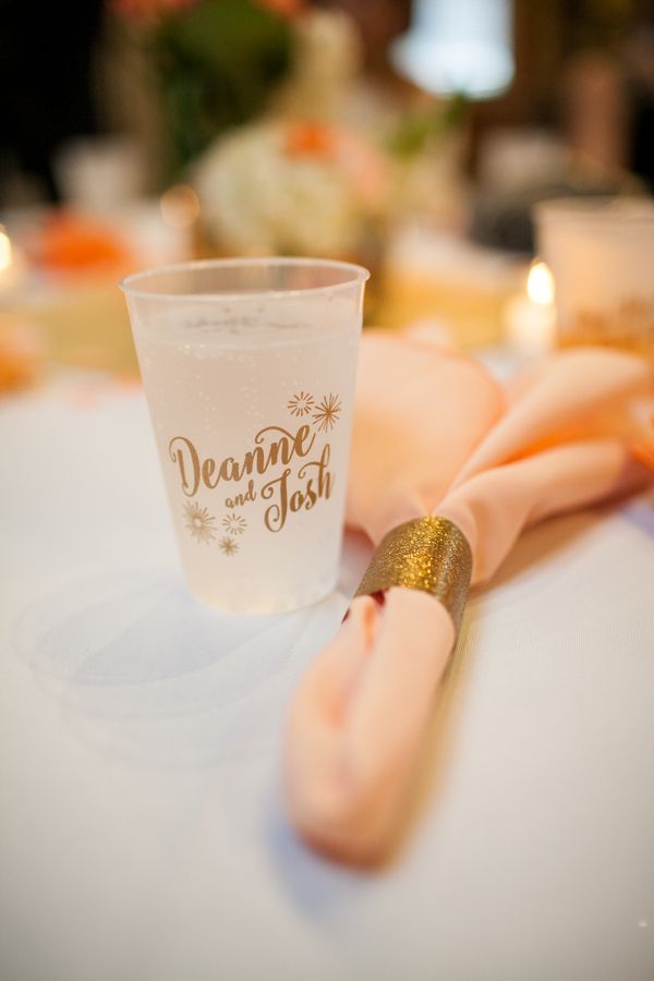  Coral and Gold Georgia Real Wedding