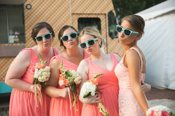  Coral and Gold Georgia Real Wedding