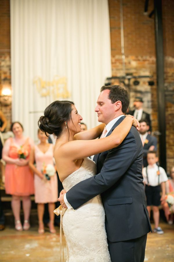  Coral and Gold Georgia Real Wedding