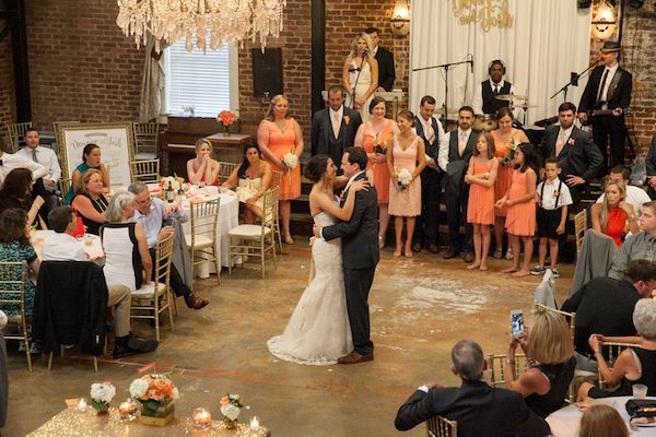  Coral and Gold Georgia Real Wedding