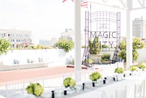  Modern Lime and Black Rooftop Wedding