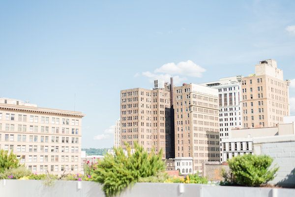  Modern Lime and Black Rooftop Wedding