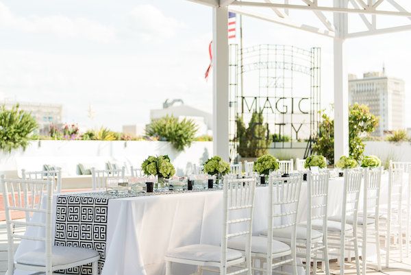  Modern Lime and Black Rooftop Wedding