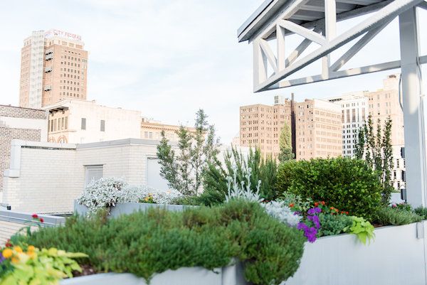  Modern Lime and Black Rooftop Wedding