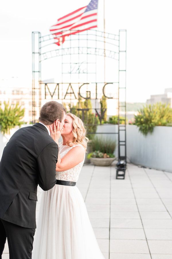  Modern Lime and Black Rooftop Wedding