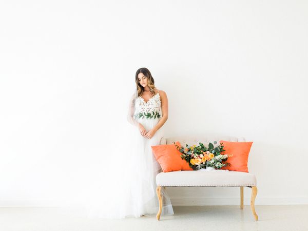  Bright Orange Art Gallery Wedding Inspiration