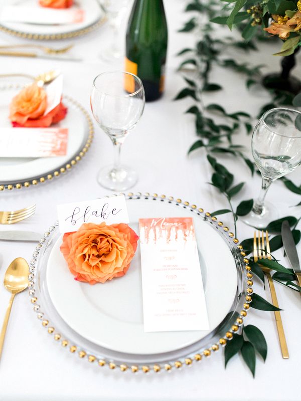  Bright Orange Art Gallery Wedding Inspiration