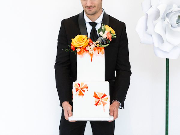  Bright Orange Art Gallery Wedding Inspiration