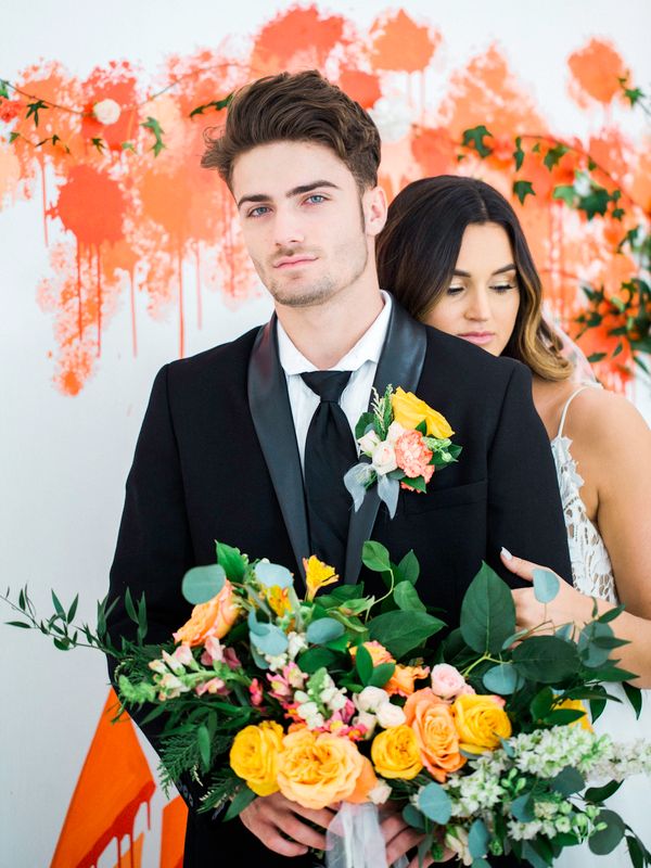  Bright Orange Art Gallery Wedding Inspiration