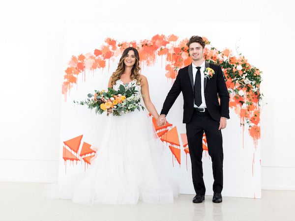  Bright Orange Art Gallery Wedding Inspiration