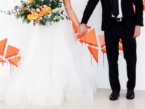  Bright Orange Art Gallery Wedding Inspiration