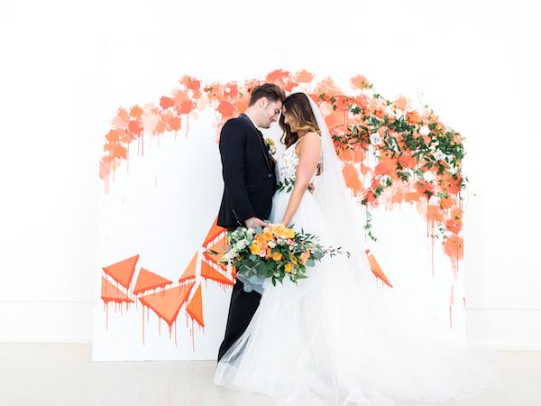  Bright Orange Art Gallery Wedding Inspiration