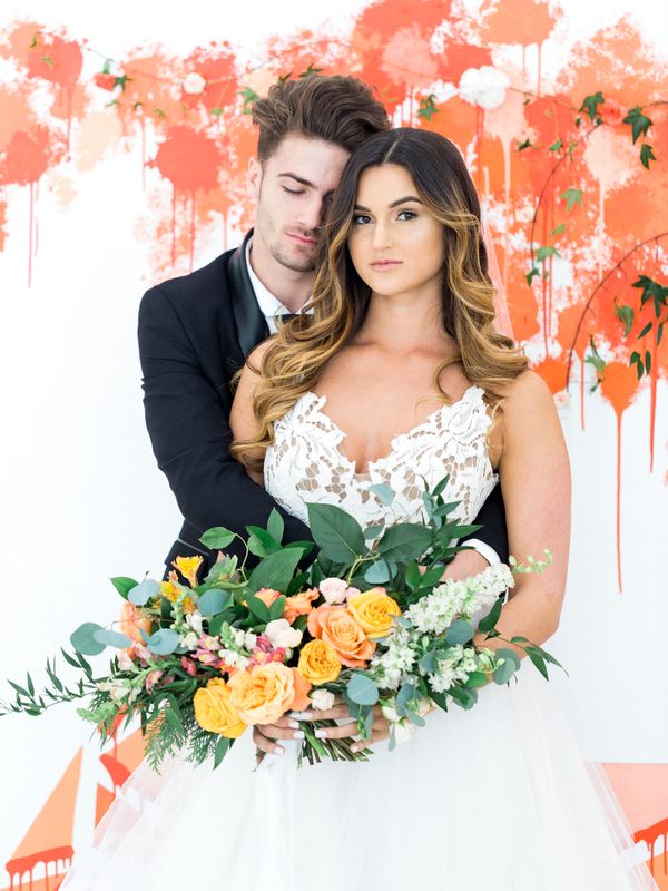  Bright Orange Art Gallery Wedding Inspiration