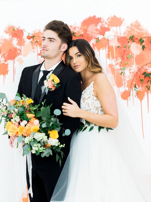  Bright Orange Art Gallery Wedding Inspiration