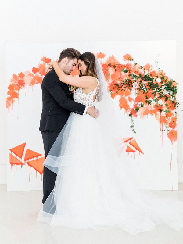  Bright Orange Art Gallery Wedding Inspiration