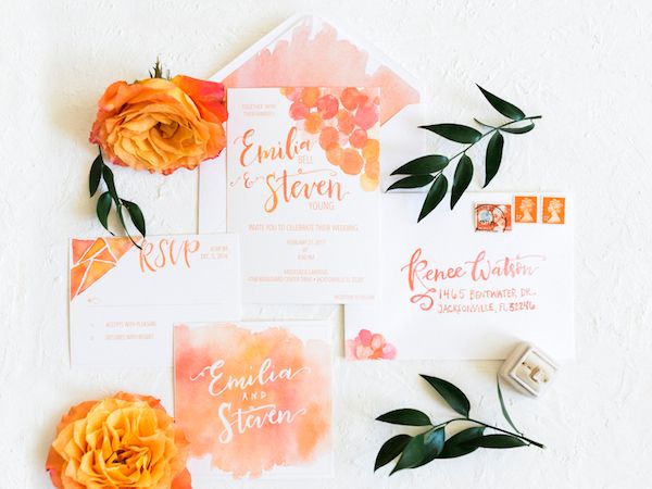  Bright Orange Art Gallery Wedding Inspiration