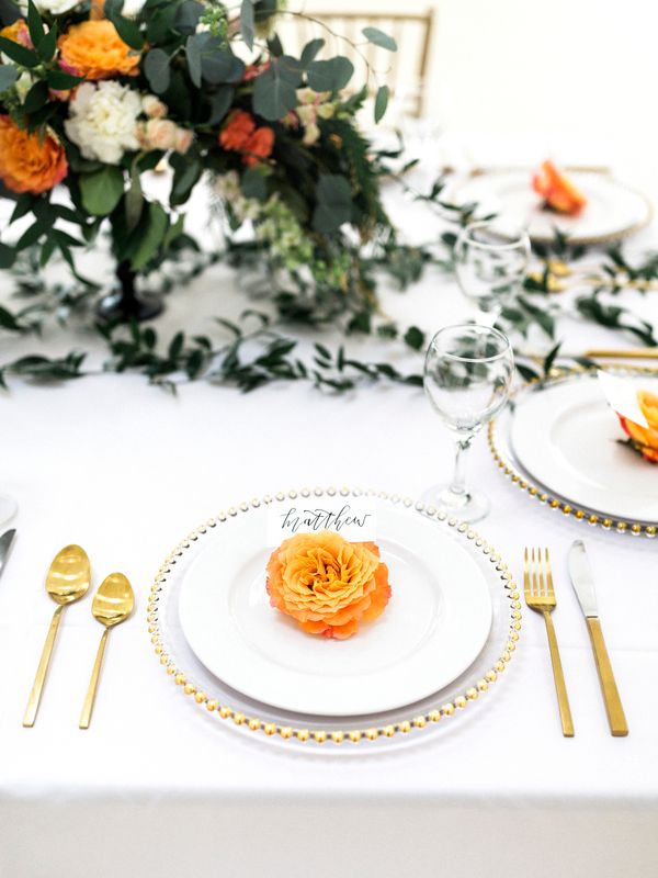  Bright Orange Art Gallery Wedding Inspiration