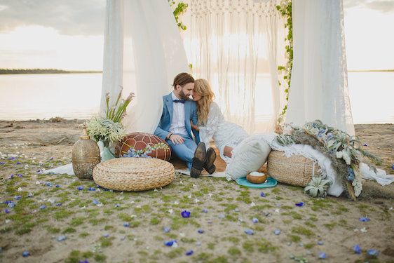  Bohemian Beach Wedding Inspiration, Kristin Zabos Photography, Event Design by Jenelle Jamani of Special Event Rentals, Florals by FaBLOOMosity