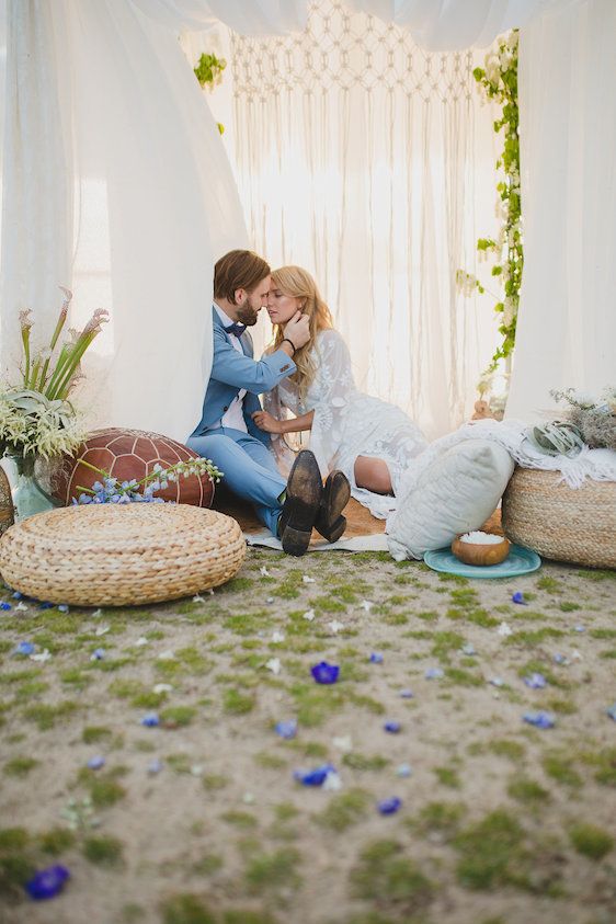  Bohemian Beach Wedding Inspiration, Kristin Zabos Photography, Event Design by Jenelle Jamani of Special Event Rentals, Florals by FaBLOOMosity