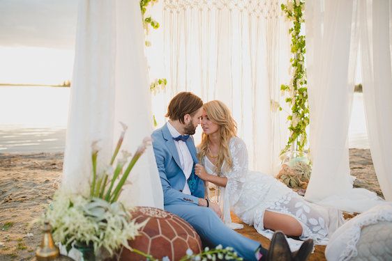  Bohemian Beach Wedding Inspiration, Kristin Zabos Photography, Event Design by Jenelle Jamani of Special Event Rentals, Florals by FaBLOOMosity