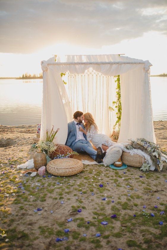  Bohemian Beach Wedding Inspiration, Kristin Zabos Photography, Event Design by Jenelle Jamani of Special Event Rentals, Florals by FaBLOOMosity