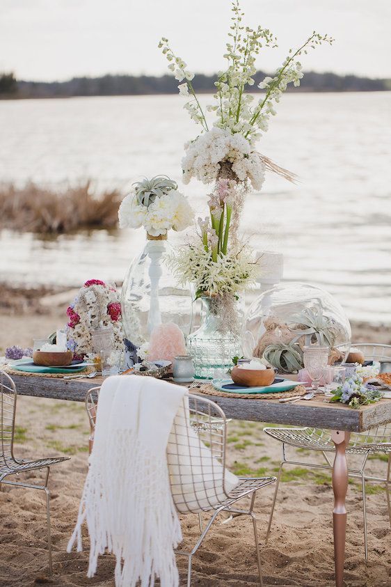  Bohemian Beach Wedding Inspiration, Kristin Zabos Photography, Event Design by Jenelle Jamani of Special Event Rentals, Florals by FaBLOOMosity