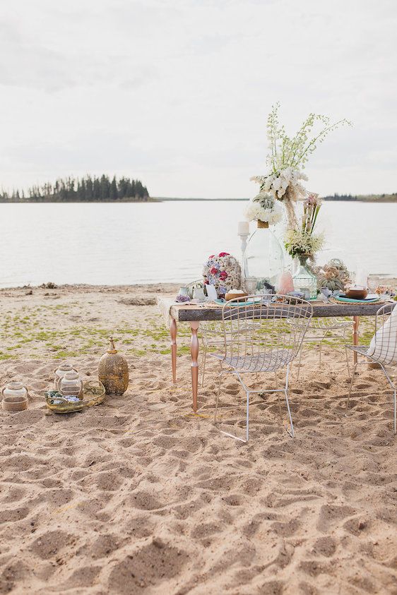  Bohemian Beach Wedding Inspiration, Kristin Zabos Photography, Event Design by Jenelle Jamani of Special Event Rentals, Florals by FaBLOOMosity