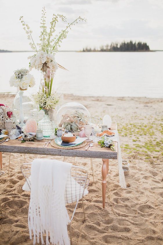  Bohemian Beach Wedding Inspiration, Kristin Zabos Photography, Event Design by Jenelle Jamani of Special Event Rentals, Florals by FaBLOOMosity