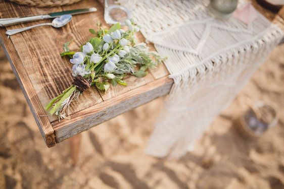  Bohemian Beach Wedding Inspiration, Kristin Zabos Photography, Event Design by Jenelle Jamani of Special Event Rentals, Florals by FaBLOOMosity