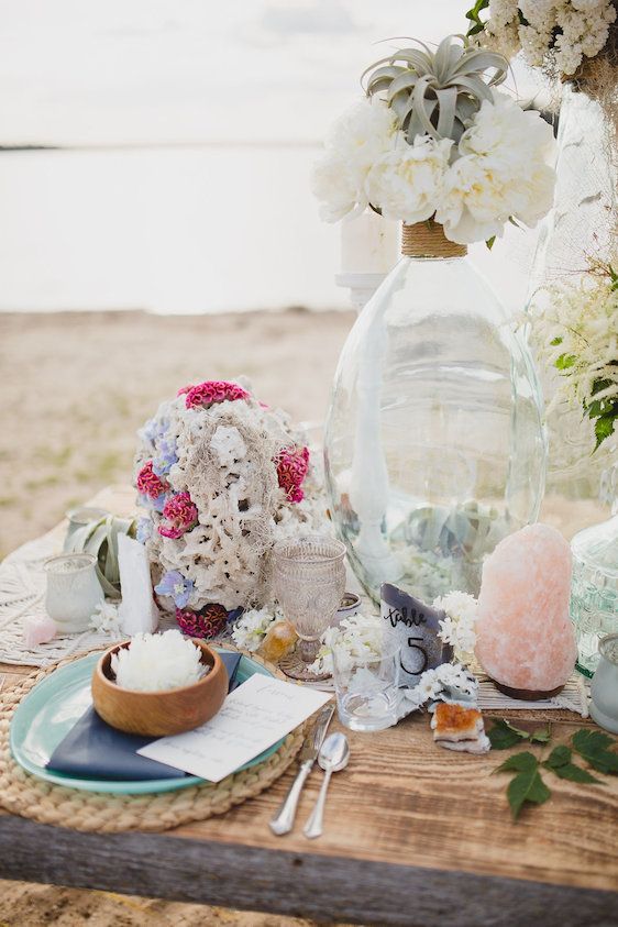  Bohemian Beach Wedding Inspiration, Kristin Zabos Photography, Event Design by Jenelle Jamani of Special Event Rentals, Florals by FaBLOOMosity