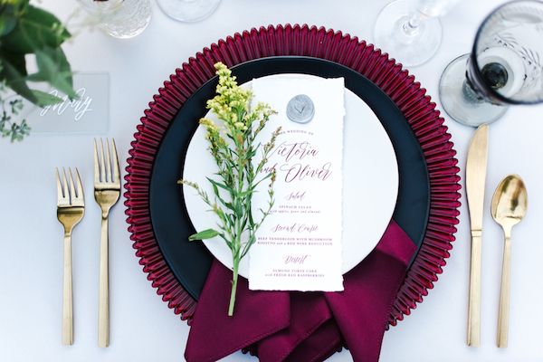  Romantic Lakeside Wedding Inspo in Burgundy & Gold