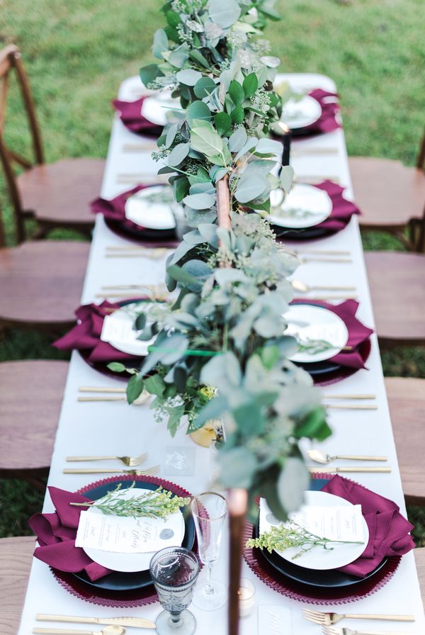  Romantic Lakeside Wedding Inspo in Burgundy & Gold