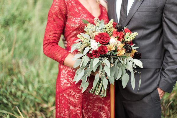  Romantic Lakeside Wedding Inspo in Burgundy & Gold