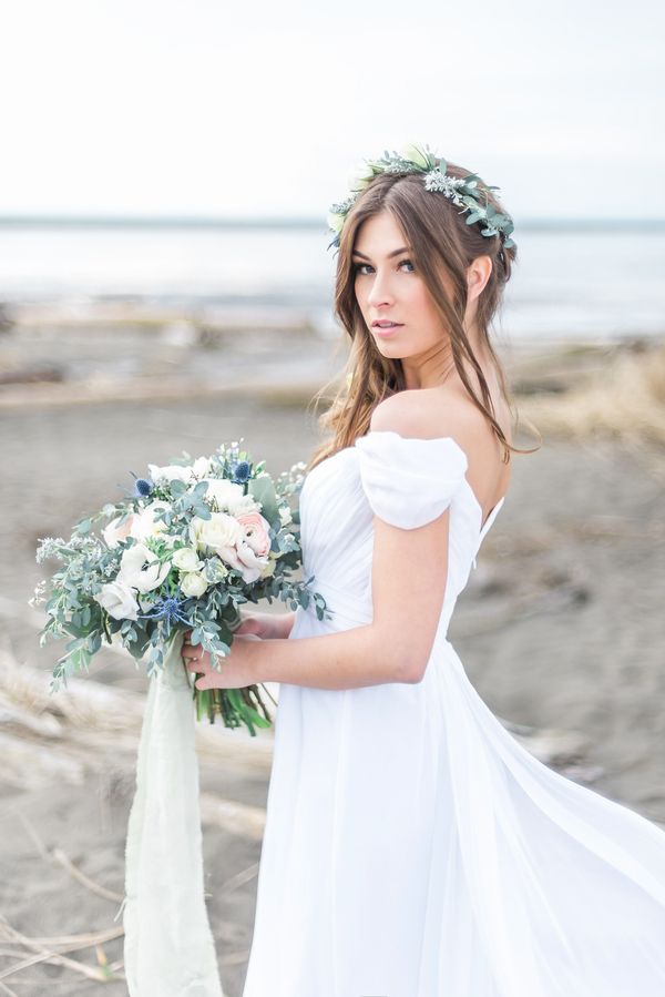  Romantic Oceanside Bridal Session at Iona Beach