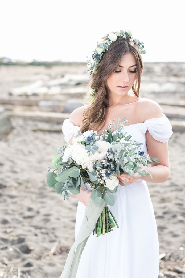  Romantic Oceanside Bridal Session at Iona Beach