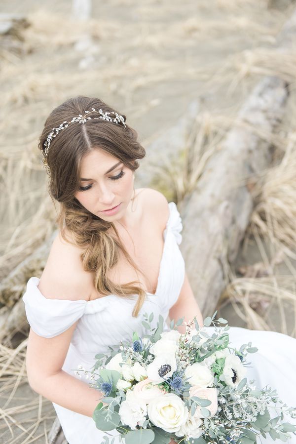  Romantic Oceanside Bridal Session at Iona Beach