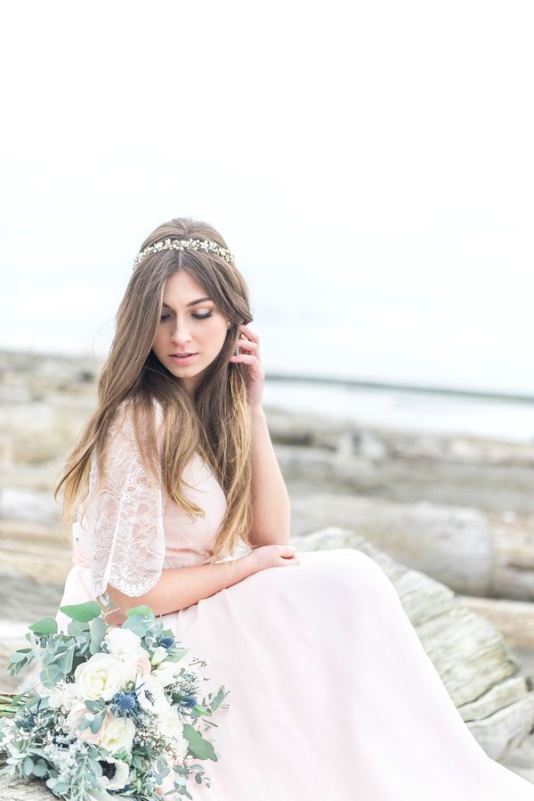  Romantic Oceanside Bridal Session at Iona Beach